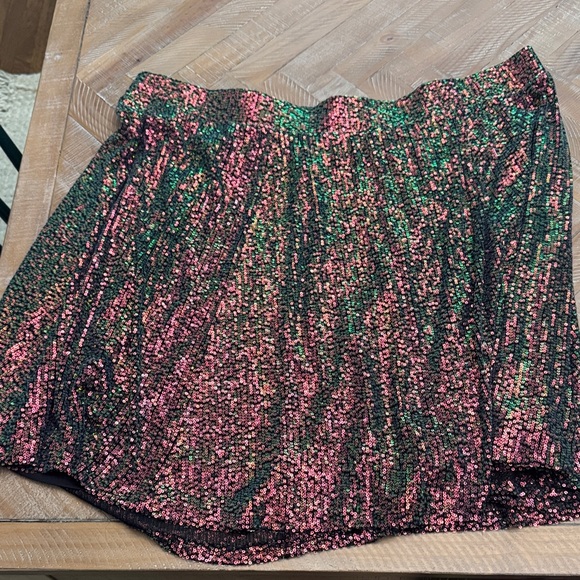 torrid Dresses & Skirts - Torrid green/pink/yellow sequin skater mini Skirt